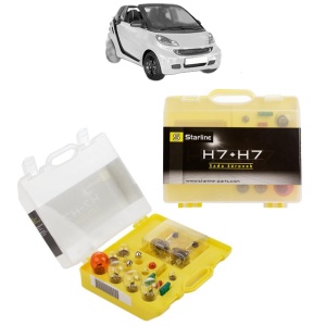 Kit trusa Set becuri H7 compatibila cu SMART FORTWO Cabrio (451) din 2007-2013, bec far, semnalizare , pozitie, iluminare numar, frana, plafoniera, stop frana