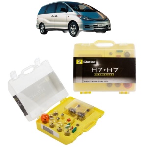 Kit trusa Set becuri H7 compatibila cu TOYOTA PREVIA II (_R3_) din 2000-2006, bec far, semnalizare , pozitie, iluminare numar, frana, plafoniera, stop frana
