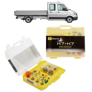 Kit trusa Set becuri H7 compatibila cu Volkswagen CRAFTER 30-50 Platform/Chassis (2F_) din 2006-2016, bec far, semnalizare , pozitie, iluminare numar, frana, plafoniera, stop frana