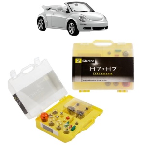 Kit trusa Set becuri H7 compatibila cu Volkswagen NEW BEETLE Convertible (1Y7) din 2002-2010, bec far, semnalizare , pozitie, iluminare numar, frana, plafoniera, stop frana