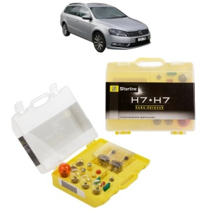 Kit trusa Set becuri H7 compatibila cu Volkswagen PASSAT B7 Estate Van (365) din 2010-2014, bec far, semnalizare , pozitie, iluminare numar, frana, plafoniera, stop frana