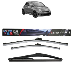 Set 3 stergatoare ABARTH 500 / 595 / 695 din 2008-2016, Derby, din cauciuc siliconat rezistent - Img 1
