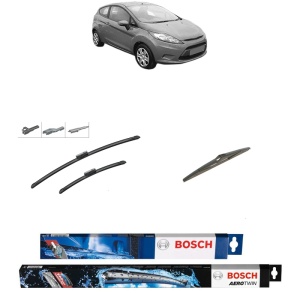 Set 3 stergatoare FORD FIESTA VI (CB1, CCN) din 2008-2018, Bosch Aerotwin Multi, din cauciuc siliconat rezistent
