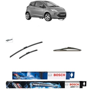 Set 3 stergatoare FORD KA (RU8) din 2008-2016, Bosch Aerotwin, din cauciuc siliconat rezistent