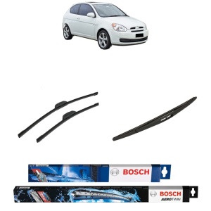 Set 3 stergatoare HYUNDAI ACCENT III (MC) din 2005-2010, Bosch Aerotwin Retrofit, din cauciuc siliconat rezistent