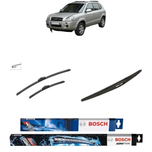 Set 3 stergatoare HYUNDAI TUCSON SUV Van (JM) din 2004-2010, Bosch Aerotwin Retrofit, din cauciuc siliconat rezistent