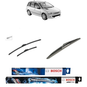 Set 3 stergatoare PEUGEOT 206 SW (2E/K) din 2002-2008, Bosch Aerotwin Retrofit, din cauciuc siliconat rezistent