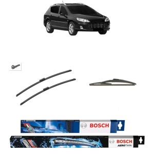 Set 3 stergatoare PEUGEOT 407 SW Estate Van (6E_) din 2009-2010, Bosch Aerotwin, din cauciuc siliconat rezistent