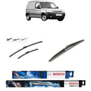 Set 3 stergatoare PEUGEOT PARTNER Box Body/MPV din 2008-2016, Bosch Aerotwin Multi, din cauciuc siliconat rezistent