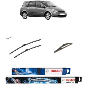 Set 3 stergatoare RENAULT GRAND SCENIC II (JM0/1_) din 2004-2009, Bosch Aerotwin, din cauciuc siliconat rezistent