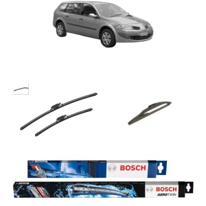 Set 3 stergatoare RENAULT MEGANE II Estate Van (KM_) din 2003-2009, Bosch Aerotwin, din cauciuc siliconat rezistent