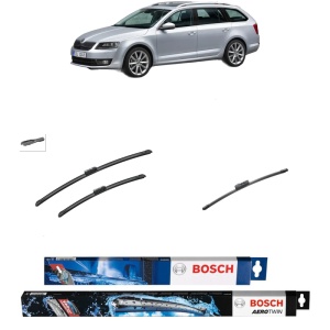 Set 3 stergatoare SKODA OCTAVIA III Combi (5E5, 5E6) din 2012-2020, Bosch Aerotwin, din cauciuc siliconat rezistent