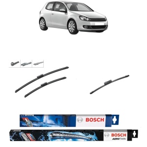 Set 3 stergatoare VOLKSWAGEN GOLF VI (5K1) din 2008-2013, Bosch Aerotwin Multi, din cauciuc siliconat rezistent