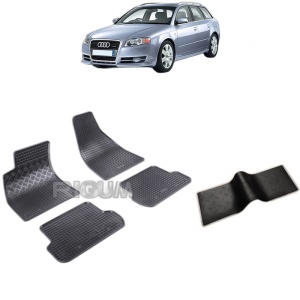 Set 5 covorase auto AUDI A4 B7 din 11.2004 - 03.2008, cu covoras tunel median, Caroserie COMBI
