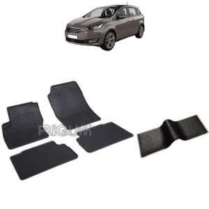Set 5 covorase auto FORD C-MAX II din 11.2010 - 06.2019, cu covoras tunel median, Caroserie VAN