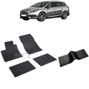 Set 5 covorase auto FORD FOCUS IV din 09.2018 - 2026, cu covoras tunel median, Caroserie COMBI