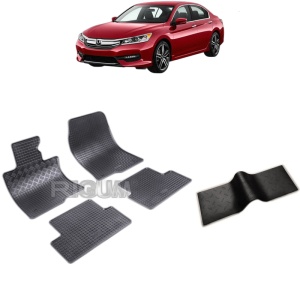 Set 5 covorase auto HONDA ACCORD VIII din 09.2008 - 2015, cu covoras tunel median, Caroserie SEDAN