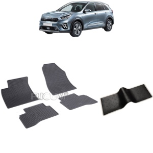 Set 5 covorase auto KIA NIRO HYBRID din 08.2016 - 2026, cu covoras tunel median, Caroserie SUV HYBRID