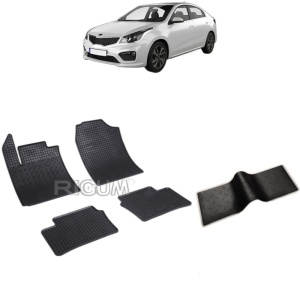 Set 5 covorase auto KIA RIO IV din 02.2017 - 2026, cu covoras tunel median, Caroserie HATCHBACK INCLUSIV FACELIFT