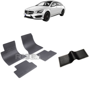 Set 5 covorase auto MERCEDES CLA I din 01.2015 - 08.2019, cu covoras tunel median, Caroserie COMBI