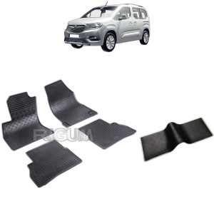 Set 5 covorase auto OPEL COMBO D din 2012 - 12.2017, cu covoras tunel median, Caroserie VAN 5 LOCURI