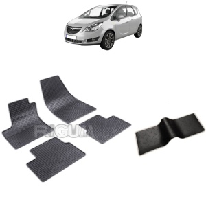 Set 5 covorase auto OPEL MERIVA B din 03.2010 - 06.2017, cu covoras tunel median, Caroserie VAN
