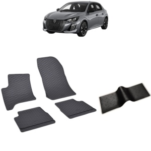 Set 5 covorase auto PEUGEOT 208 HYBRID FABRICATIE 09.2023 - 2026, cu covoras tunel median, Caroserie HATCHBACK
