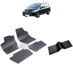Set 5 covorase auto PEUGEOT 307 FACELIFT din 2005 - 03.2008, cu covoras tunel median, Caroserie COMBI