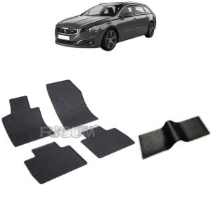 Set 5 covorase auto PEUGEOT 508 II din 11.2018 - 2026, cu covoras tunel median, Caroserie SEDAN