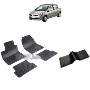 Set 5 covorase auto RENAULT CLIO III din 09.2005 - 09.2012, cu covoras tunel median, Caroserie HATCHBACK