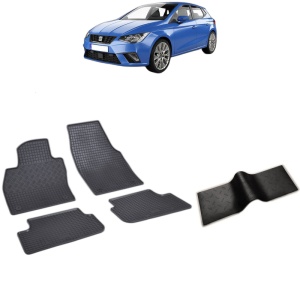Set 5 covorase auto SEAT IBIZA V din 06.2017 - 2026, cu covoras tunel median, Caroserie HATCHBACK 6F/KJ1