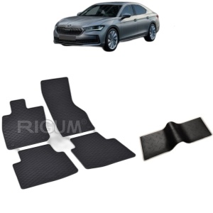 Set 5 covorase auto SKODA SUPERB IV FABRICATIE 12.2023 - 2026, cu covoras tunel median, Caroserie SEDAN