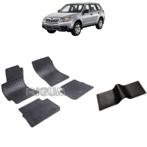 Set 5 covorase auto SUBARU FORESTER III din 03.2008 - 01.2013, cu covoras tunel median, Caroserie SUV