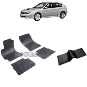 Set 5 covorase auto SUBARU IMPREZA III din 09.2007 - 2011, cu covoras tunel median, Caroserie HATCHBACK