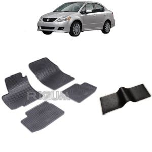 Set 5 covorase auto SUZUKI SX4 FABRICATIE 2007 - 08.2013, cu covoras tunel median, Caroserie SEDAN