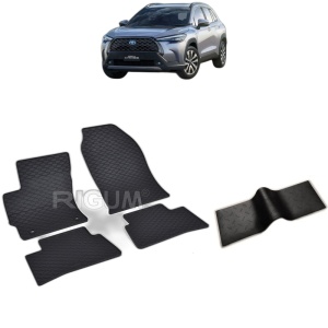 Set 5 covorase auto TOYOTA COROLLA CROSS HYBRID din 11.2022 - 2026, cu covoras tunel median, Caroserie SUV
