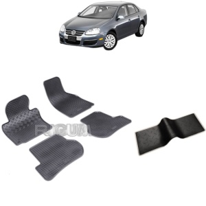 Set 5 covorase auto VOLKSWAGEN JETTA V din 08.2005 - 2011, cu covoras tunel median, Caroserie SEDAN