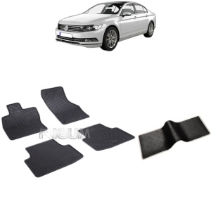 Set 5 covorase auto VOLKSWAGEN PASSAT B8 din 12.2014 - 12.2021, cu covoras tunel median, Caroserie SEDAN