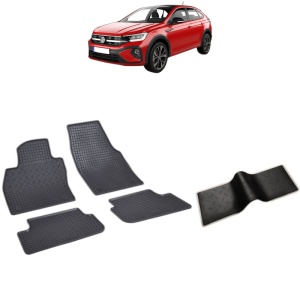 Set 5 covorase auto VOLKSWAGEN TAIGO din 09.2021 - 2026, cu covoras tunel median, Caroserie SUV