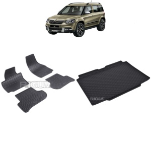 Set Covorase Auto Si Tavita Portbagaj SKODA YETI din 06.2009 - 11.2017, caroserie hatchback, PORTBAGAJ SUPERIOR, ROATA REZERVA NORMALA