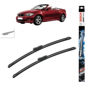 Set stergatoare auto BMW 1 Convertible (E88) din 2007-2013, Bosch Aerotwin, din cauciuc siliconat rezistent - Img 1