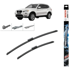 Set stergatoare auto BMW X3 (F25) din 2010-2017, Bosch Aerotwin Multi, din cauciuc siliconat rezistent
