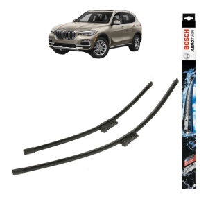 Set stergatoare auto BMW X5 (G05, F95) din 2018-2023, Bosch Aerotwin, din cauciuc siliconat rezistent - Img 1