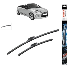 Set stergatoare auto CITROEN DS3 Convertible din 2013-2015, Bosch Aerotwin, din cauciuc siliconat rezistent