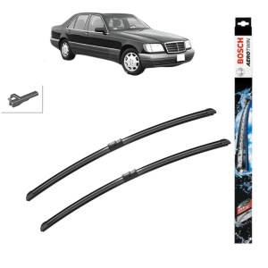 Set stergatoare auto MERCEDES-BENZ S-CLASS (W140) din 1993-1998, Bosch Aerotwin, din cauciuc siliconat rezistent