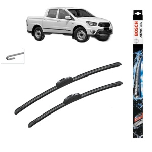 Set stergatoare auto SSANGYONG ACTYON SPORTS II din 2012-2015, Bosch Aerotwin Retrofit, din cauciuc siliconat rezistent