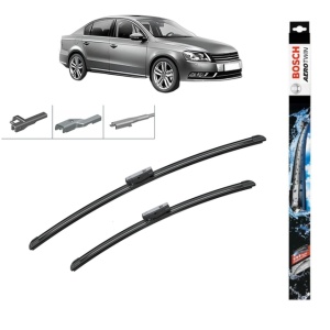 Set stergatoare auto VOLKSWAGEN PASSAT B7 (362) din 2010-2014, Bosch Aerotwin Multi, din cauciuc siliconat rezistent - Img 1