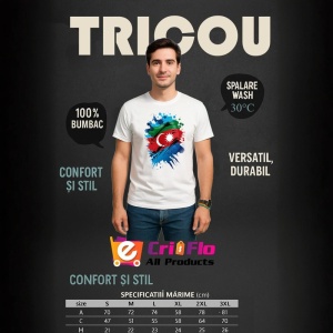Tricou Azerbaijan Steag Splash Art, Copii | Dama | Barbat - Img 6