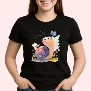 Tricou Melc colorat Negru, Copii | Dama | Barbat - Img 3