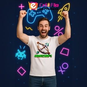 Tricou Minecraft Arc De Lemn Tricou Alb Copii | Dama | Barbat - Img 213